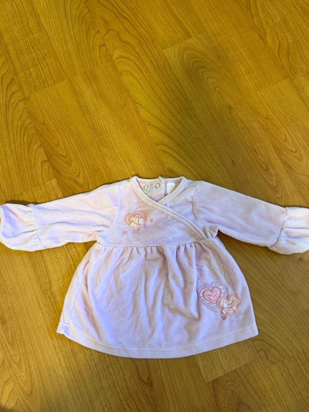 Baby Girls' Light Pink Heart-Accent Long Sleeve Top
